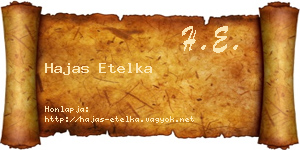 Hajas Etelka névjegykártya